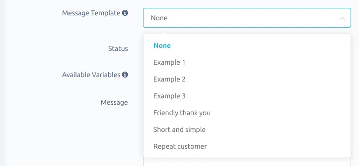 Choosing a message template