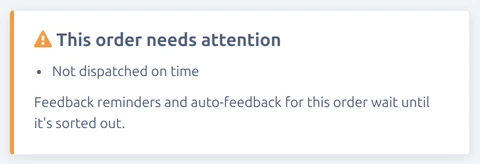 An order that needs attention
